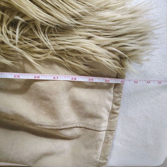 Vintage Y2K Penny Lane Faux Fur Trim Suede Coat Womens Size XL Boho - Picture 15 of 16